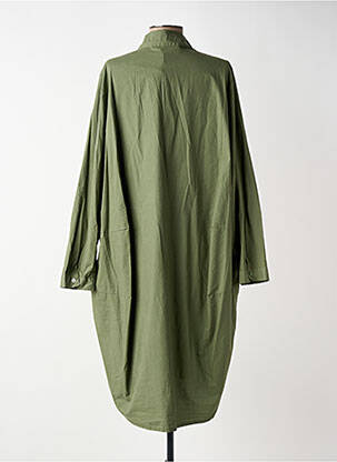Robe mi-longue manches longues manches longues vert BLANC BOHEME femme