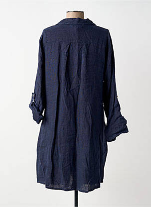 Robe mi-longue manches longues manches longues bleu BLANC BOHEME femme