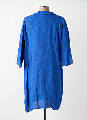 Robe courte manches 3/4 manches 3/4 bleu BLUGAYA femme