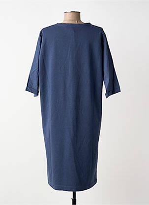 Robe mi-longue manches 3/4 manches 3/4 bleu BLANC BOHEME femme