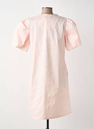 Robe courte manches courtes manches courtes rose BLANC BOHEME femme