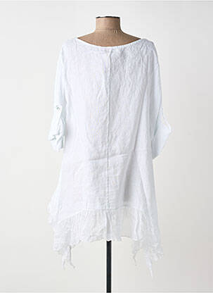 Tunique manches longues tissage crêpe blanc BLANC BOHEME femme
