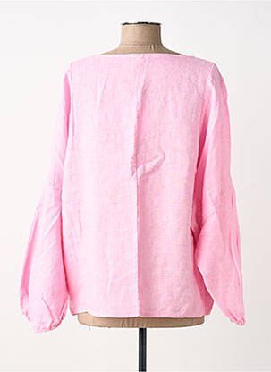 Blouse col rond manches longues rose BLANC BOHEME femme
