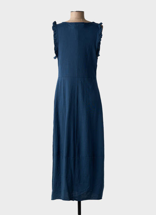 Robe longue manches courtes manches courtes bleu BLANC BOHEME femme