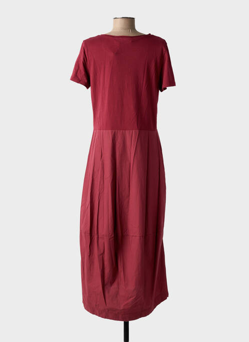 Robe mi-longue manches courtes manches courtes rouge BLANC BOHEME femme
