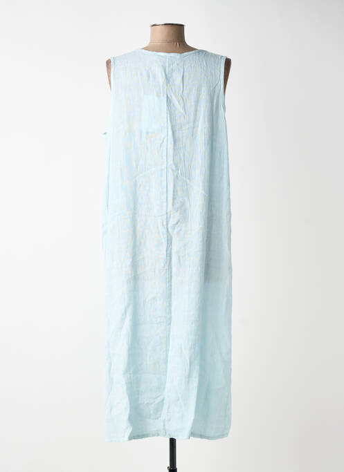 Robe mi-longue sans manche sans manche bleu BLANC BOHEME femme