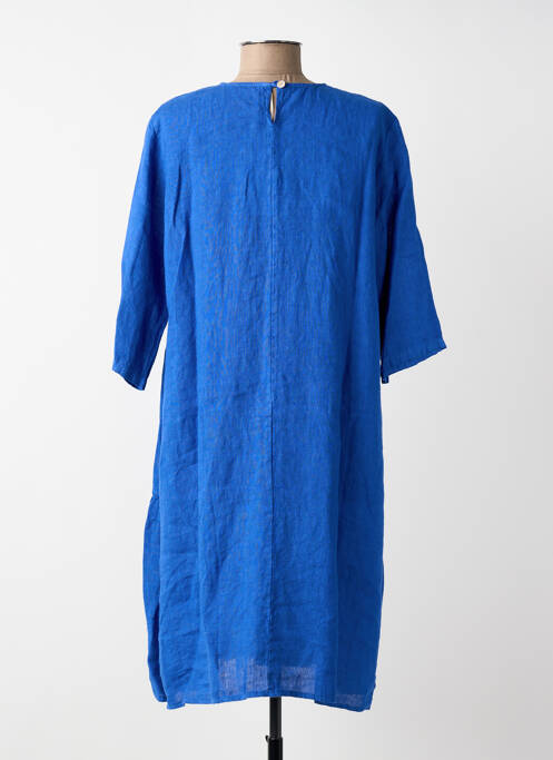 Robe mi-longue manches 3/4 manches 3/4 bleu BLUGAYA femme