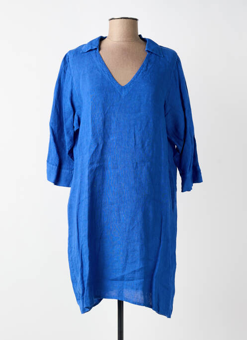 Robe courte manches 3/4 manches 3/4 bleu BLUGAYA femme