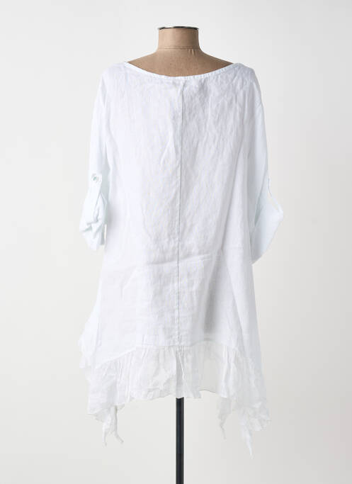 Tunique manches longues tissage crêpe blanc BLANC BOHEME femme