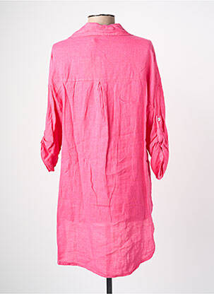 Tunique manches longues col chemisier rose BLANC BOHEME femme