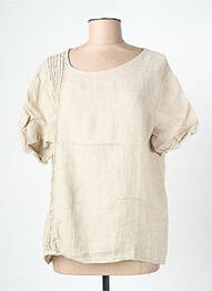 Top manches courtes manches courtes beige BLANC BOHEME femme