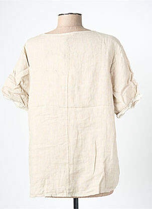 Top manches courtes manches courtes beige BLANC BOHEME femme