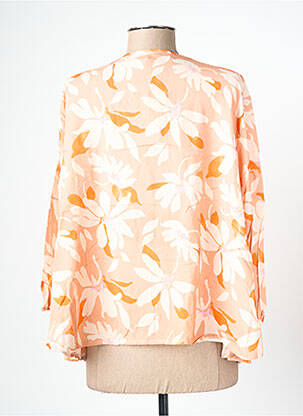 Blouse tissage popeline manches 3/4 orange BLANC BOHEME femme
