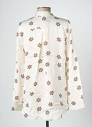 Chemisier imprimé fantaisie manches longues beige BLANC BOHEME femme