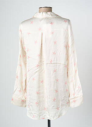 Chemisier imprimé fantaisie manches longues beige BLANC BOHEME femme