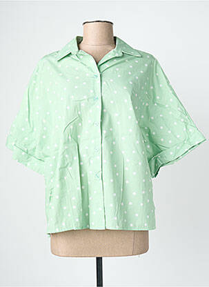 Chemisier manches courtes manches courtes vert BLANC BOHEME femme