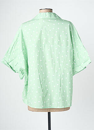 Chemisier manches courtes manches courtes vert BLANC BOHEME femme