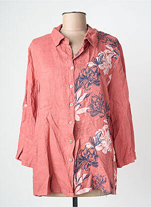 Chemisier imprimé fantaisie manches longues rose BLANC BOHEME femme