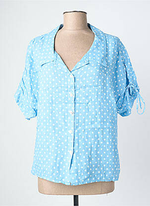 Chemisier manches courtes manches courtes bleu BLANC BOHEME femme