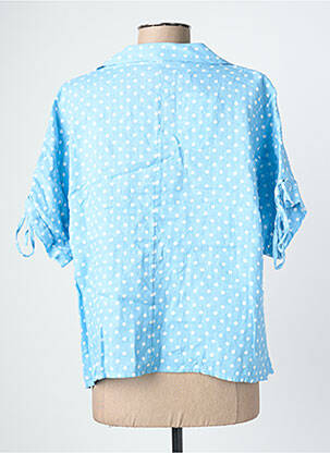 Chemisier manches courtes manches courtes bleu BLANC BOHEME femme