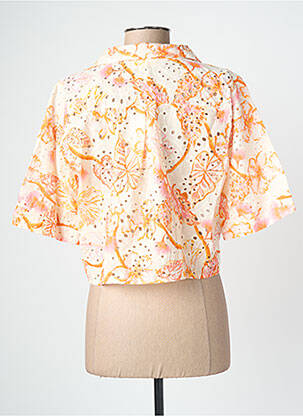Chemisier manches courtes manches courtes orange BLANC BOHEME femme