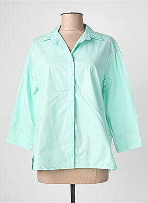 Chemisier coupe droite manches 3/4 vert BLANC BOHEME femme