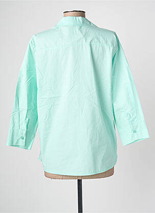 Chemisier coupe droite manches 3/4 vert BLANC BOHEME femme