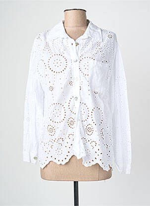 Chemisier coupe cintrée manches longues blanc BLANC BOHEME femme