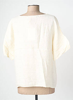Top manches courtes manches courtes beige BLANC BOHEME femme