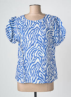 Top imprimé fantaisie manches courtes bleu BLUGAYA femme
