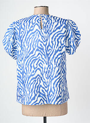 Top imprimé fantaisie manches courtes bleu BLUGAYA femme