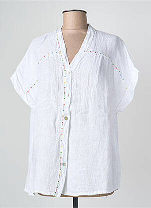 Chemisier manches courtes manches courtes blanc BLANC BOHEME femme