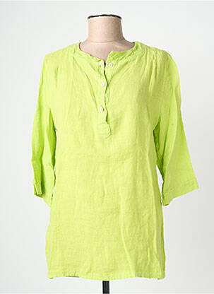 Top col rond manches 3/4 vert BLANC BOHEME femme