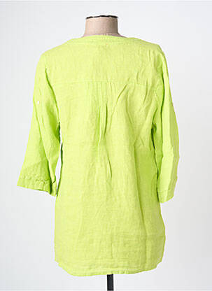 Top col rond manches 3/4 vert BLANC BOHEME femme