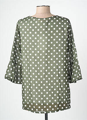 Blouse manches 3/4 manches 3/4 vert BLANC BOHEME femme