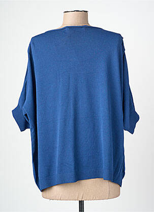 Top tissage crêpe manches courtes bleu BLANC BOHEME femme