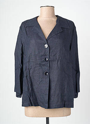 Veste casual coupe droite bleu BLANC BOHEME femme