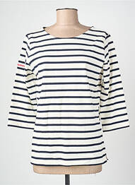 T-shirt coupe cintrée manches 3/4 blanc BLANC BOHEME femme