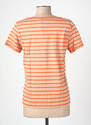 T-shirt coupe cintrée manches courtes orange BLANC BOHEME femme