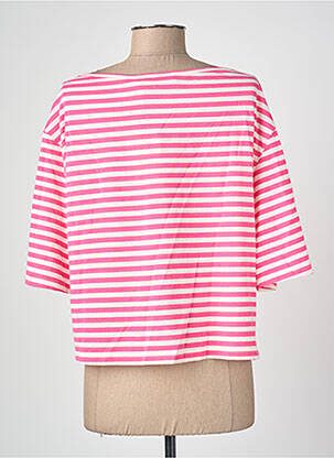 T-shirt manches 3/4 manches 3/4 rose BLANC BOHEME femme