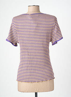 T-shirt coupe cintrée manches courtes violet BLANC BOHEME femme
