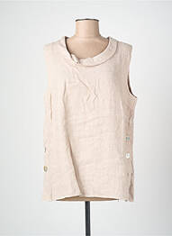 Top sans manche sans manche beige BLANC BOHEME femme