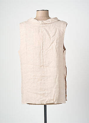 Top sans manche sans manche beige BLANC BOHEME femme