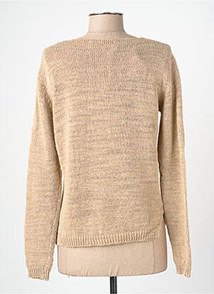 Pull maille ajourée manches longues marron BLANC BOHEME femme
