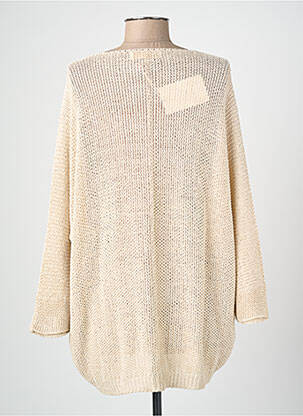 Pull coupe droite manches longues beige BLANC BOHEME femme
