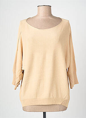 Pull stretch manches longues beige BLANC BOHEME femme