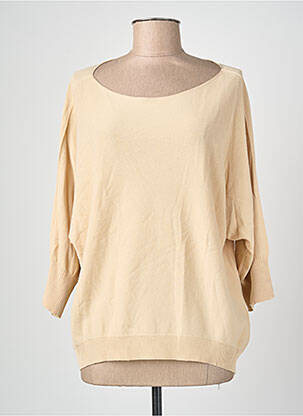 Pull stretch manches longues beige BLANC BOHEME femme
