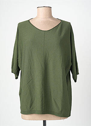 Top manches courtes manches courtes vert BLANC BOHEME femme