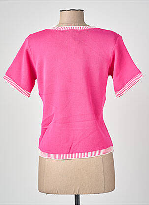 T-shirt stretch manches courtes rose BLANC BOHEME femme