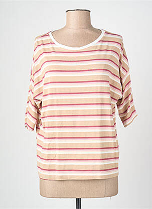 T-shirt manches 3/4 manches 3/4 beige BLANC BOHEME femme